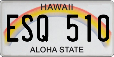 HI license plate ESQ510