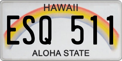 HI license plate ESQ511