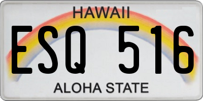 HI license plate ESQ516