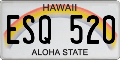 HI license plate ESQ520
