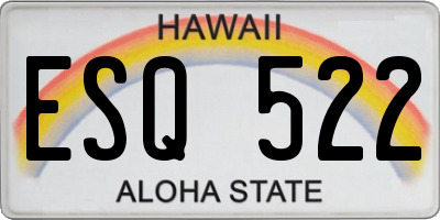 HI license plate ESQ522