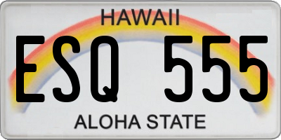HI license plate ESQ555