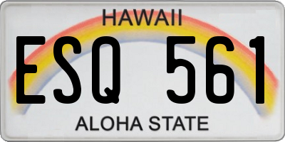 HI license plate ESQ561