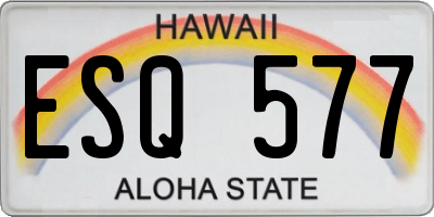HI license plate ESQ577