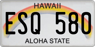 HI license plate ESQ580