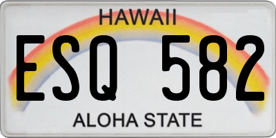 HI license plate ESQ582