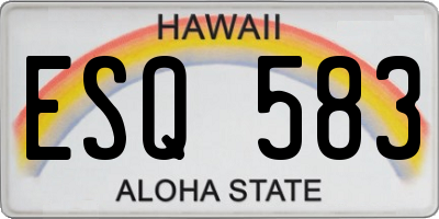 HI license plate ESQ583