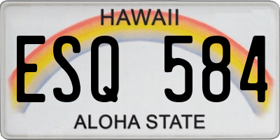 HI license plate ESQ584