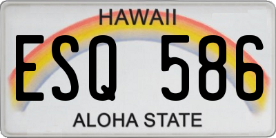 HI license plate ESQ586