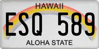 HI license plate ESQ589