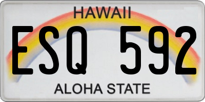 HI license plate ESQ592