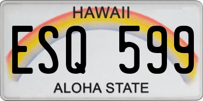 HI license plate ESQ599