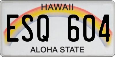 HI license plate ESQ604