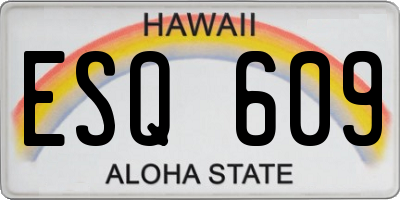HI license plate ESQ609