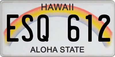 HI license plate ESQ612