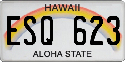 HI license plate ESQ623