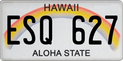 HI license plate ESQ627