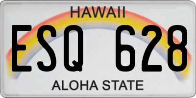 HI license plate ESQ628
