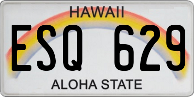 HI license plate ESQ629