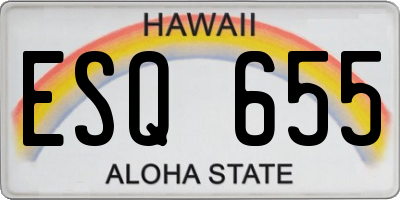 HI license plate ESQ655