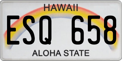HI license plate ESQ658
