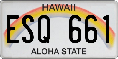 HI license plate ESQ661