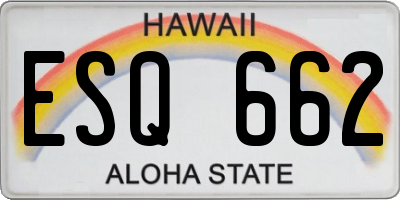 HI license plate ESQ662