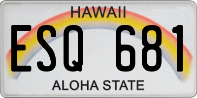 HI license plate ESQ681