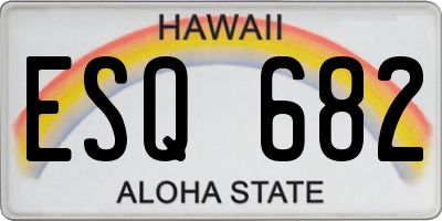 HI license plate ESQ682