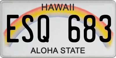 HI license plate ESQ683