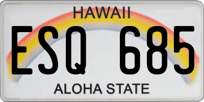 HI license plate ESQ685