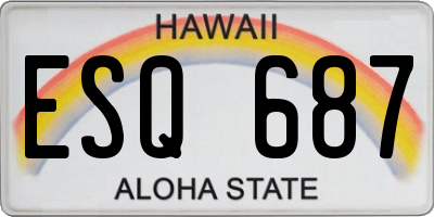 HI license plate ESQ687
