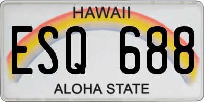 HI license plate ESQ688