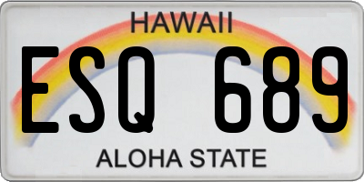 HI license plate ESQ689