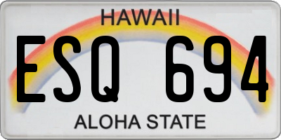HI license plate ESQ694