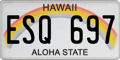 HI license plate ESQ697