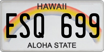 HI license plate ESQ699