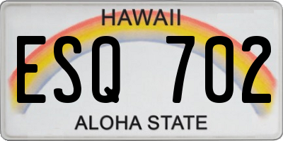 HI license plate ESQ702