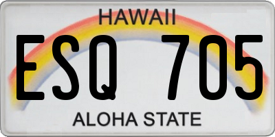 HI license plate ESQ705