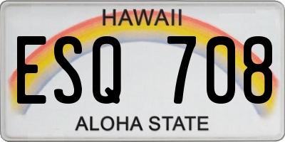 HI license plate ESQ708