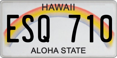 HI license plate ESQ710