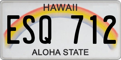 HI license plate ESQ712