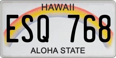 HI license plate ESQ768