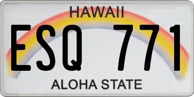 HI license plate ESQ771