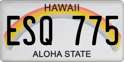 HI license plate ESQ775