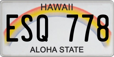 HI license plate ESQ778