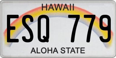 HI license plate ESQ779