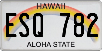 HI license plate ESQ782