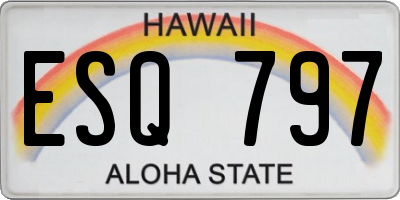 HI license plate ESQ797