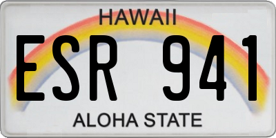 HI license plate ESR941